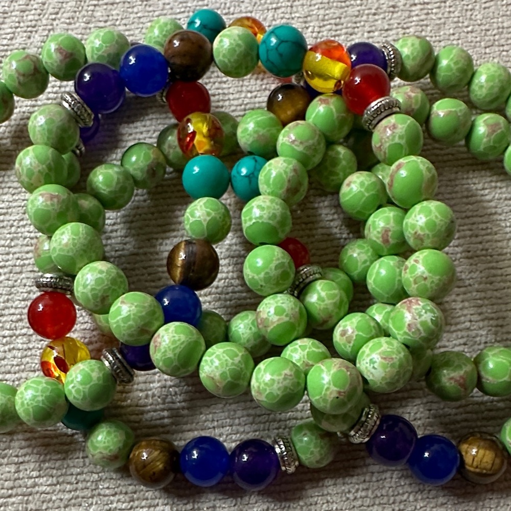 Bracelet Multicolor Beaded Set Of (6) - Picture 7 of 9